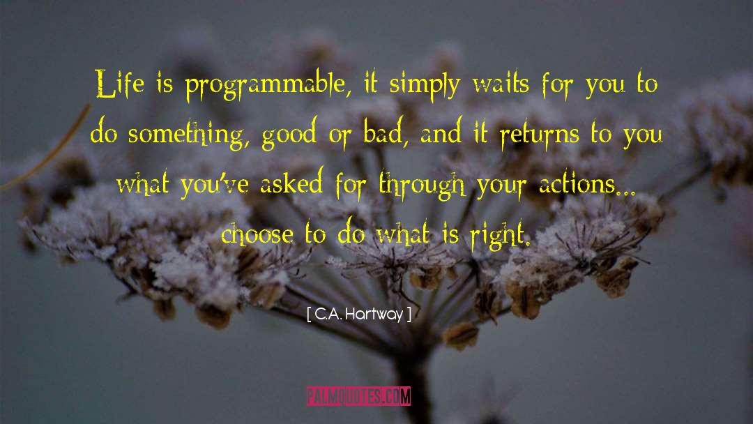 C.A. Hartway Quotes: Life is programmable, it simply