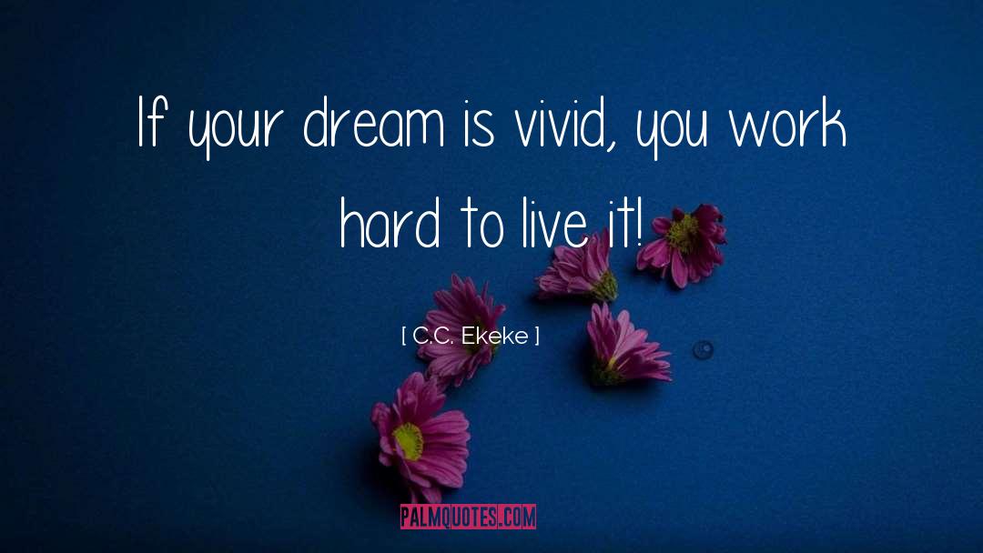 C.C. Ekeke Quotes: If your dream is vivid,