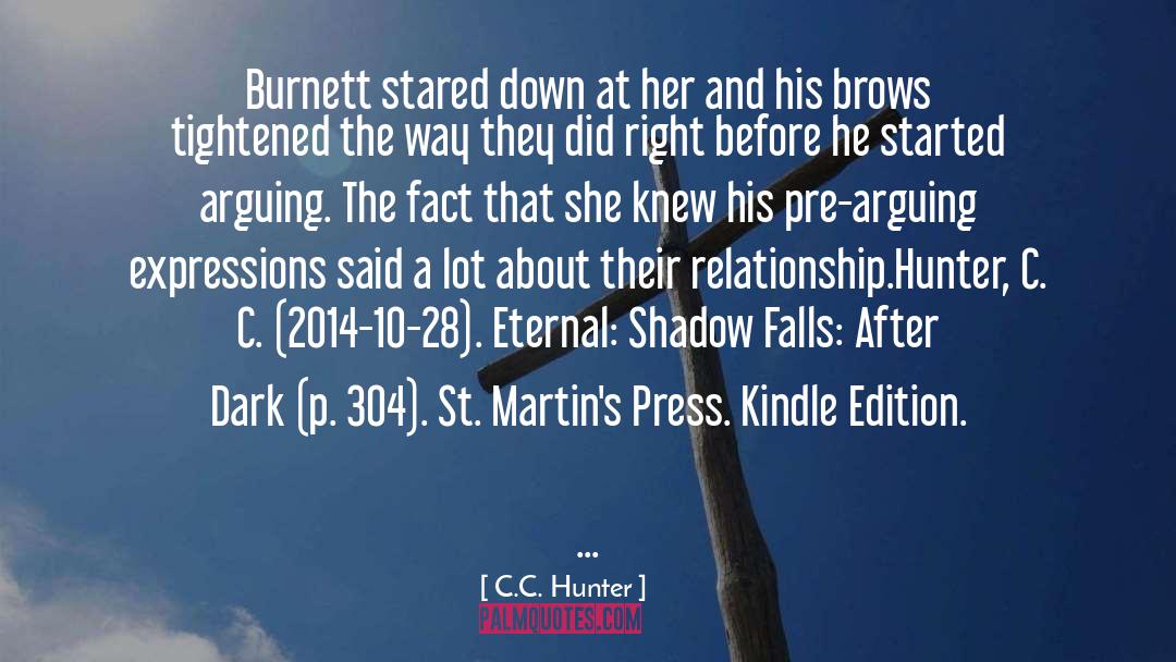 C.C. Hunter Quotes: Burnett stared down at her