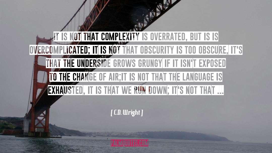 C.D. Wright Quotes: It is not that complexity