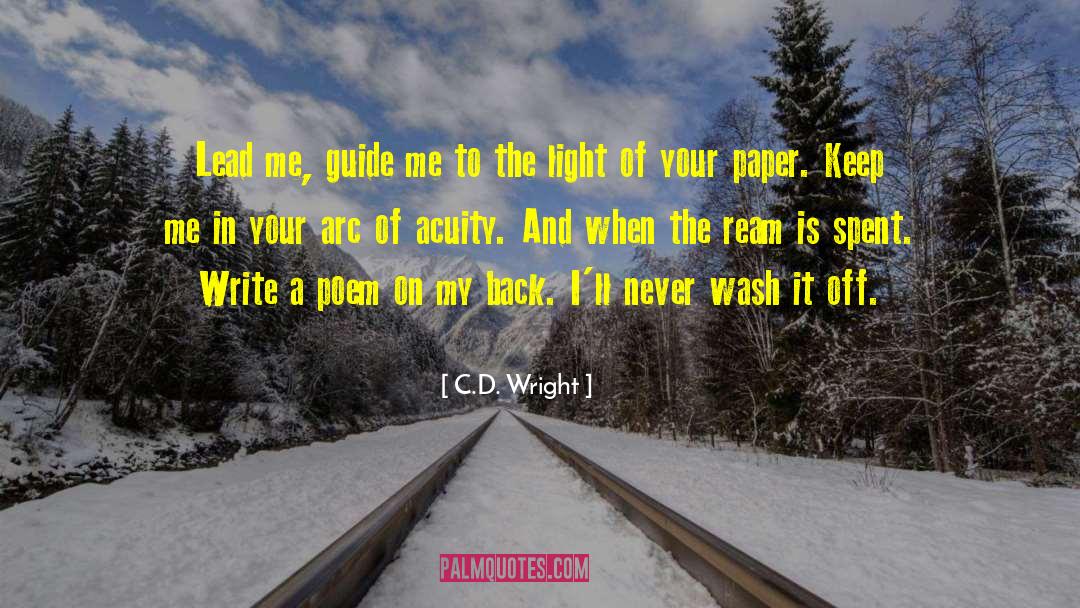C.D. Wright Quotes: Lead me, guide me to