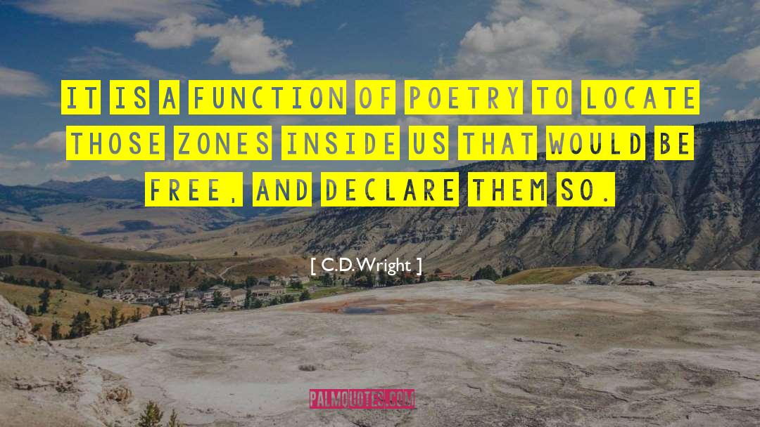 C.D. Wright Quotes: It is a function of