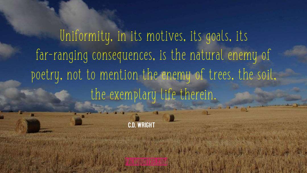 C.D. Wright Quotes: Uniformity, in its motives, its