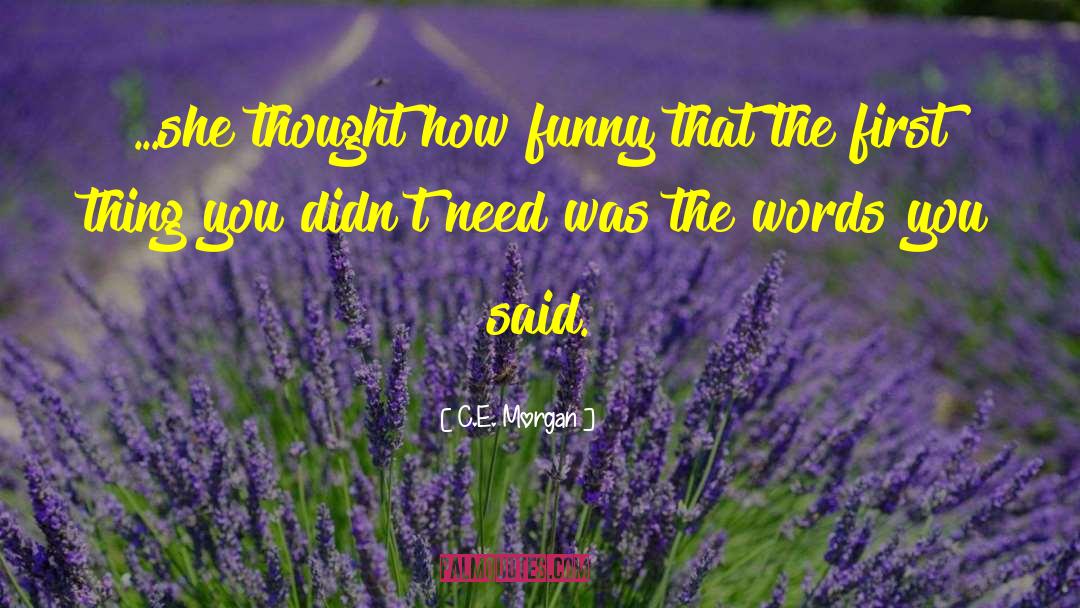 C.E. Morgan Quotes: ...she thought how funny that