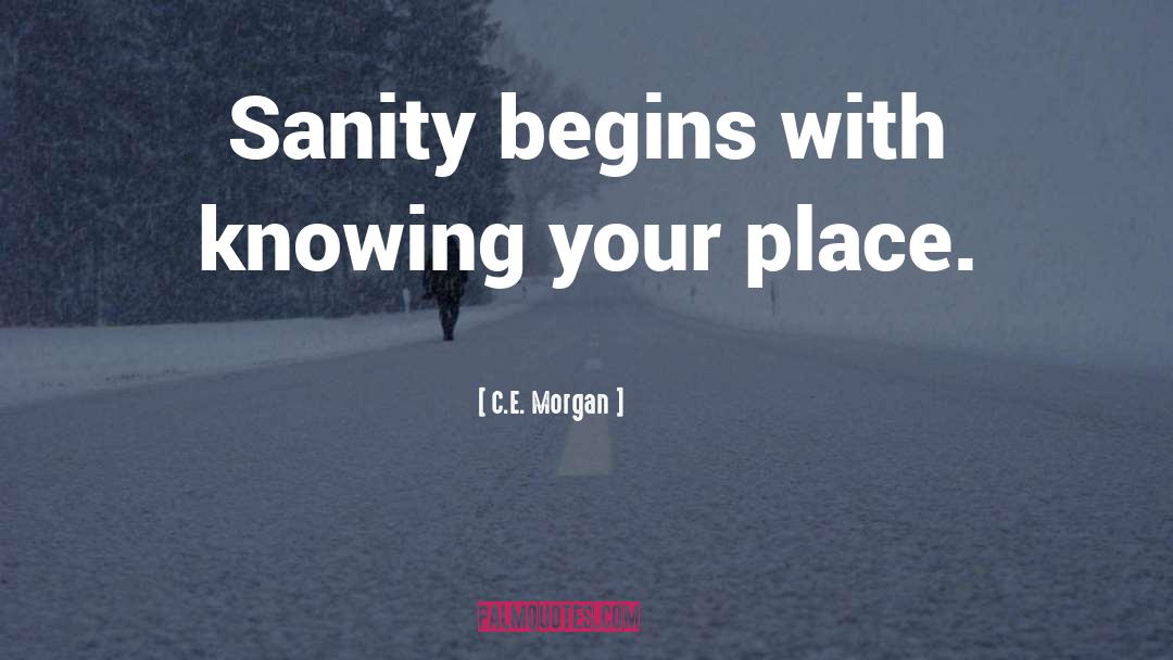 C.E. Morgan Quotes: Sanity begins with knowing your