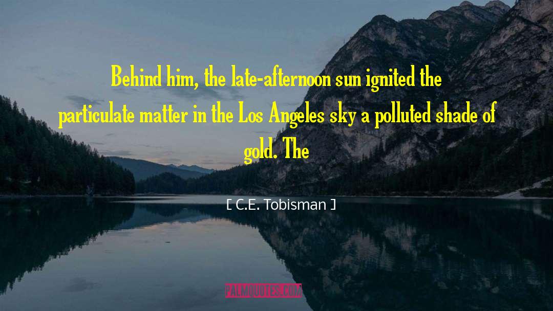 C.E. Tobisman Quotes: Behind him, the late-afternoon sun