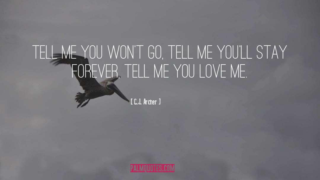 C.J. Archer Quotes: Tell me you won't go,