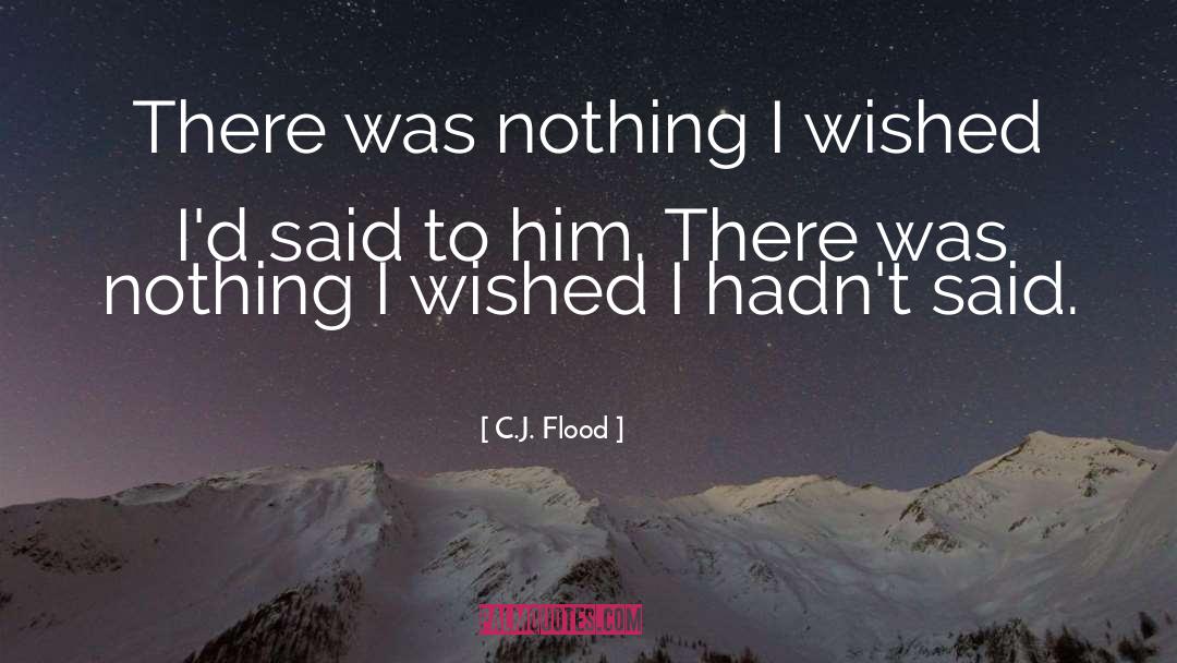 C.J. Flood Quotes: There was nothing I wished