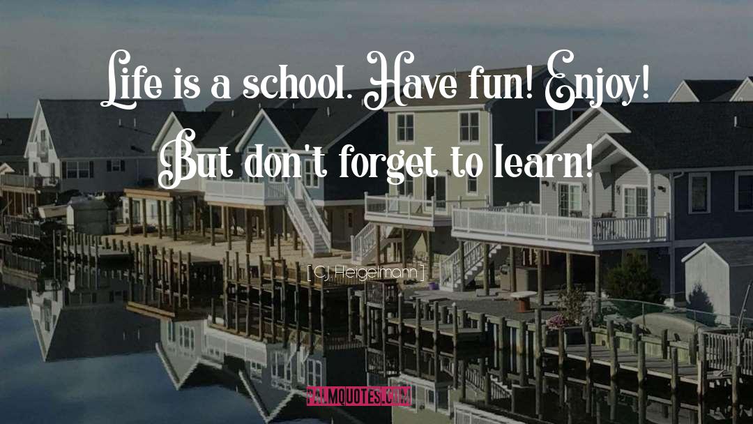 C.J. Heigelmann Quotes: Life is a school. Have