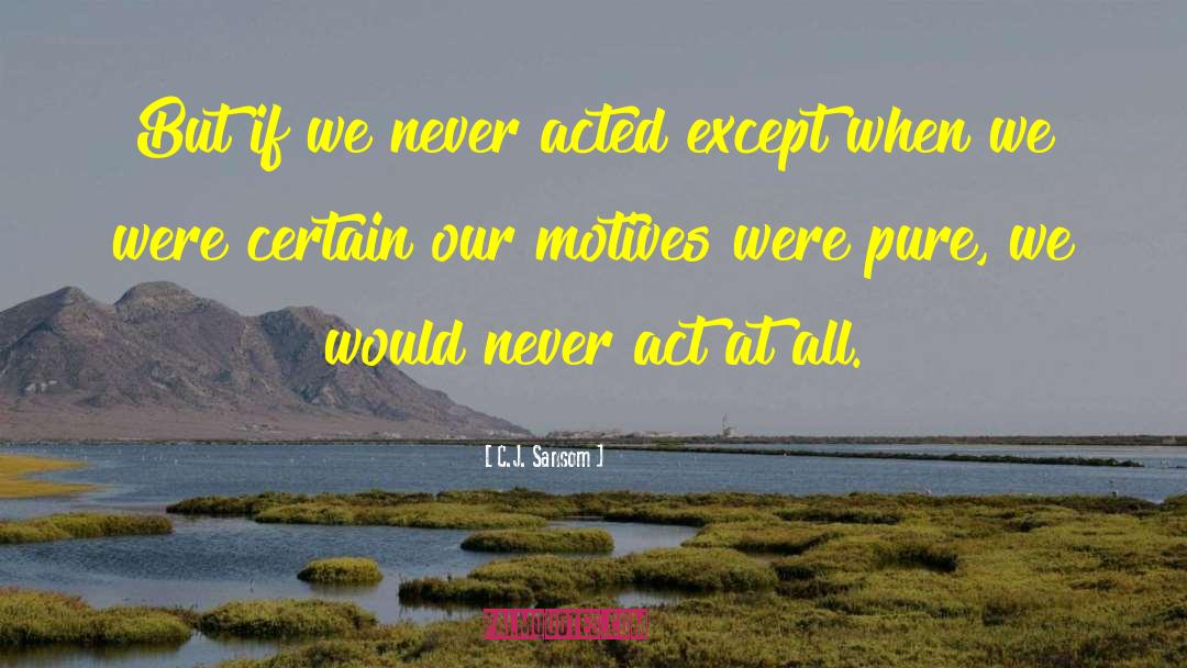 C.J. Sansom Quotes: But if we never acted