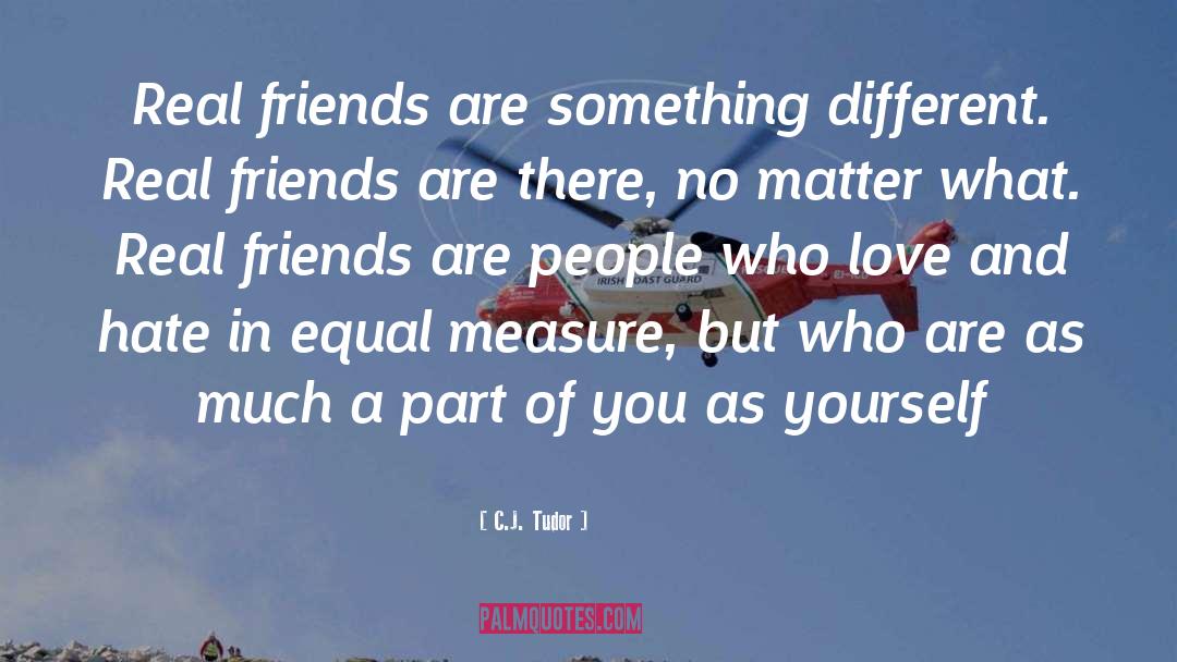 C.J. Tudor Quotes: Real friends are something different.