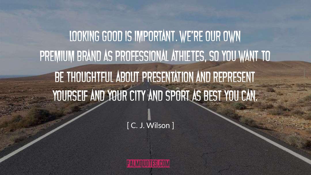 C. J. Wilson Quotes: Looking good is important. We're