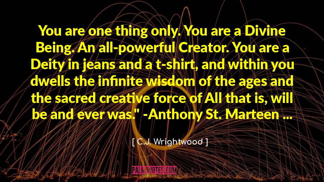 C.J. Wrightwood Quotes: You are one thing only.