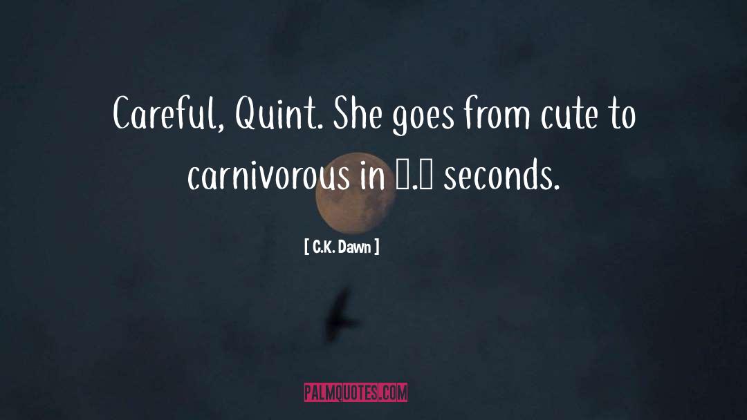 C.K. Dawn Quotes: Careful, Quint. She goes from