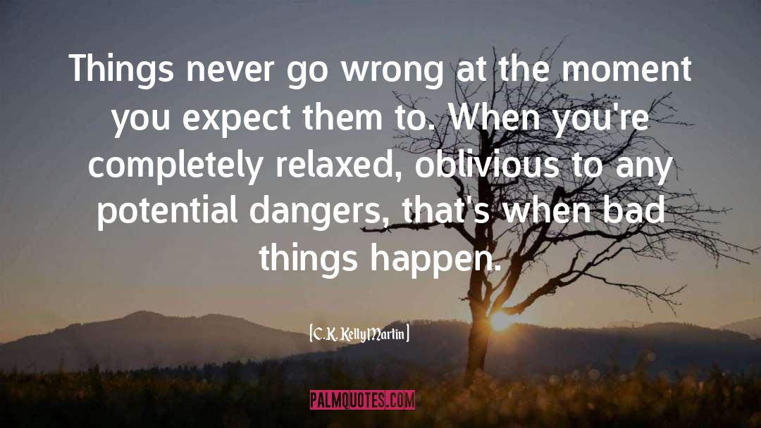 C.K. Kelly Martin Quotes: Things never go wrong at