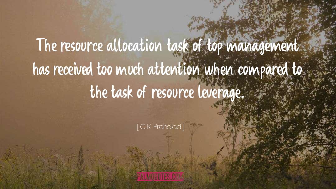 C. K. Prahalad Quotes: The resource allocation task of