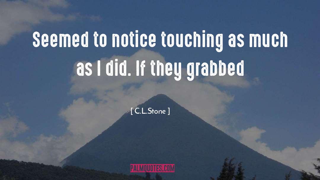 C.L.Stone Quotes: Seemed to notice touching as