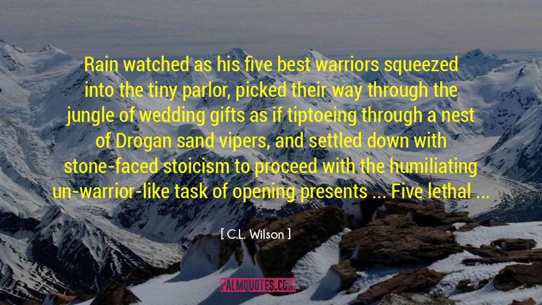 C.L. Wilson Quotes: Rain watched as his five