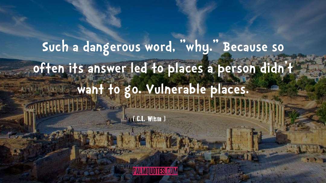 C.L. Wilson Quotes: Such a dangerous word, 