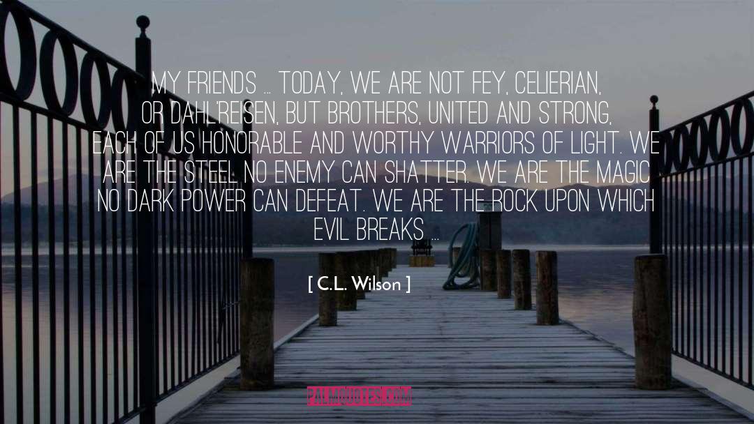 C.L. Wilson Quotes: My friends ... today, we