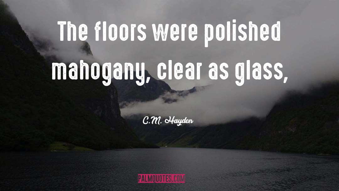 C.M. Hayden Quotes: The floors were polished mahogany,