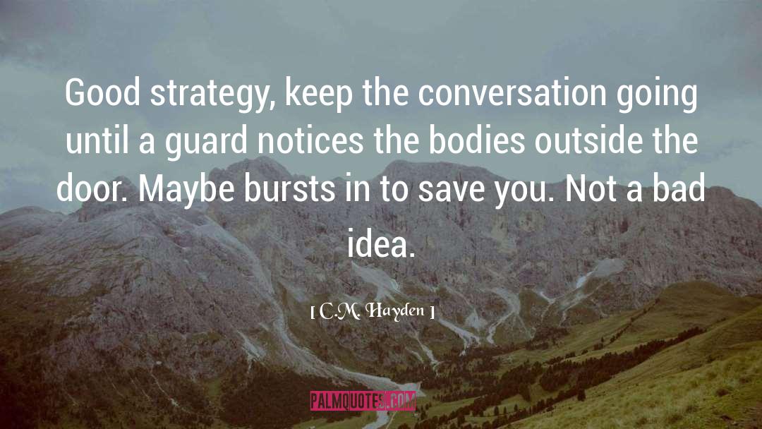 C.M. Hayden Quotes: Good strategy, keep the conversation