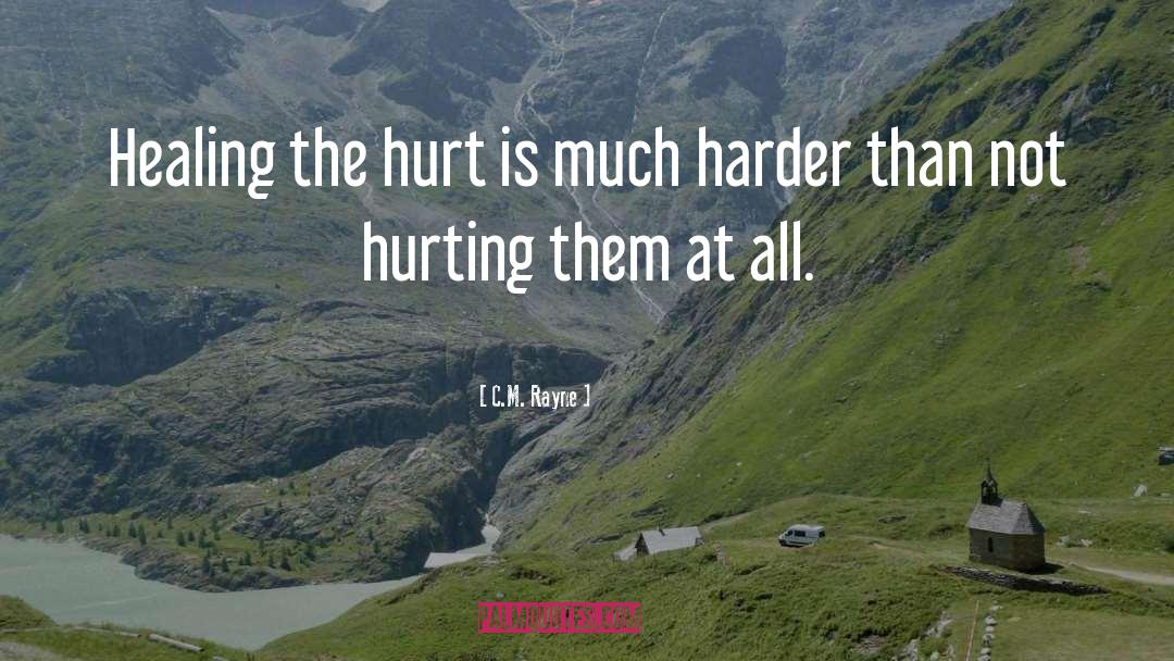 C.M. Rayne Quotes: Healing the hurt is much