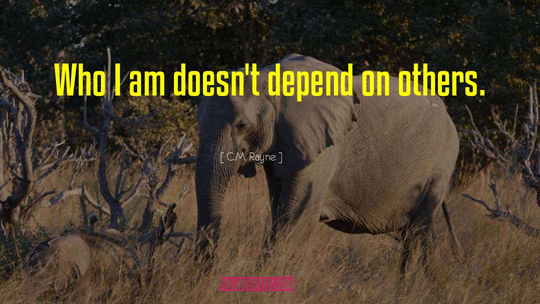 C.M. Rayne Quotes: Who I am doesn't depend
