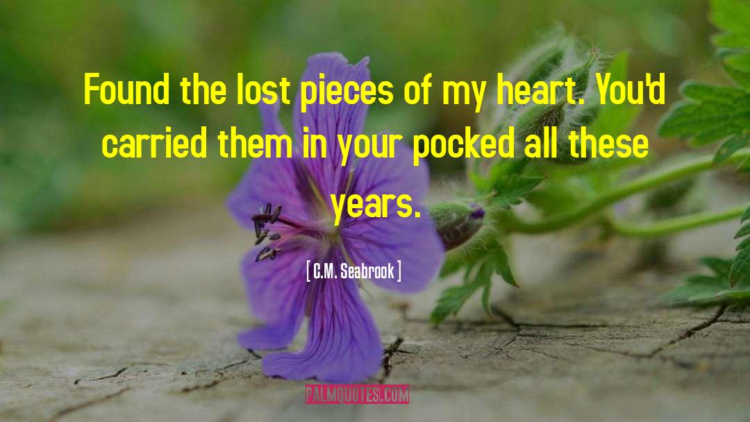 C.M. Seabrook Quotes: Found the lost pieces of