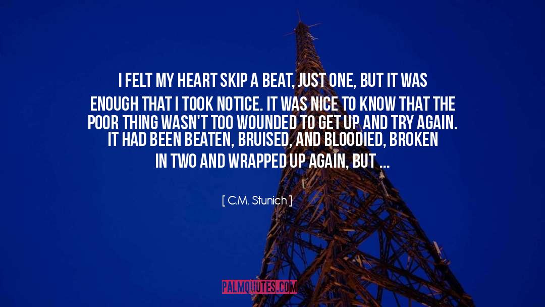 C.M. Stunich Quotes: I felt my heart skip