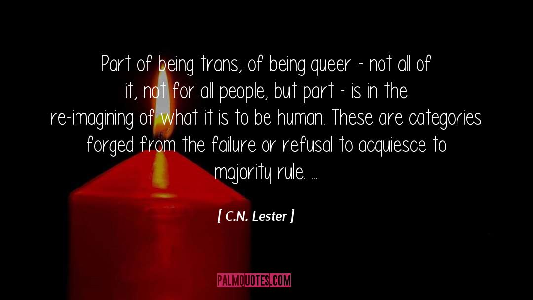 C.N. Lester Quotes: Part of being trans, of