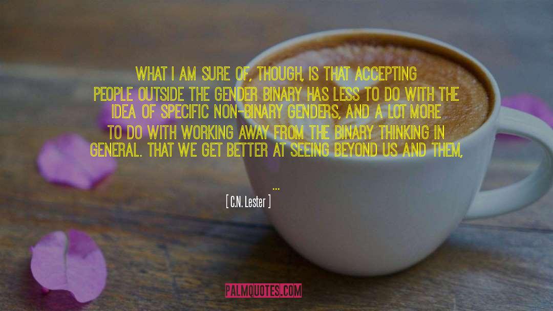 C.N. Lester Quotes: What I am sure of,