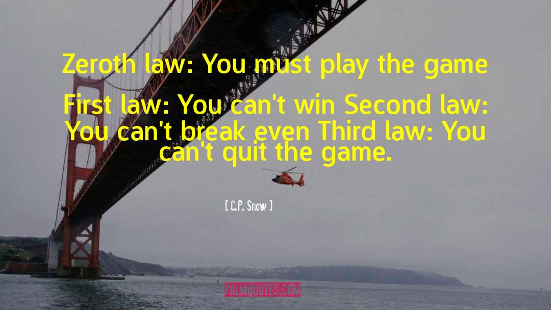 C.P. Snow Quotes: Zeroth law: You must play