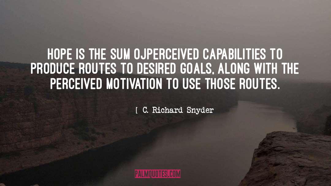 C. Richard Snyder Quotes: Hope is the sum oJperceived