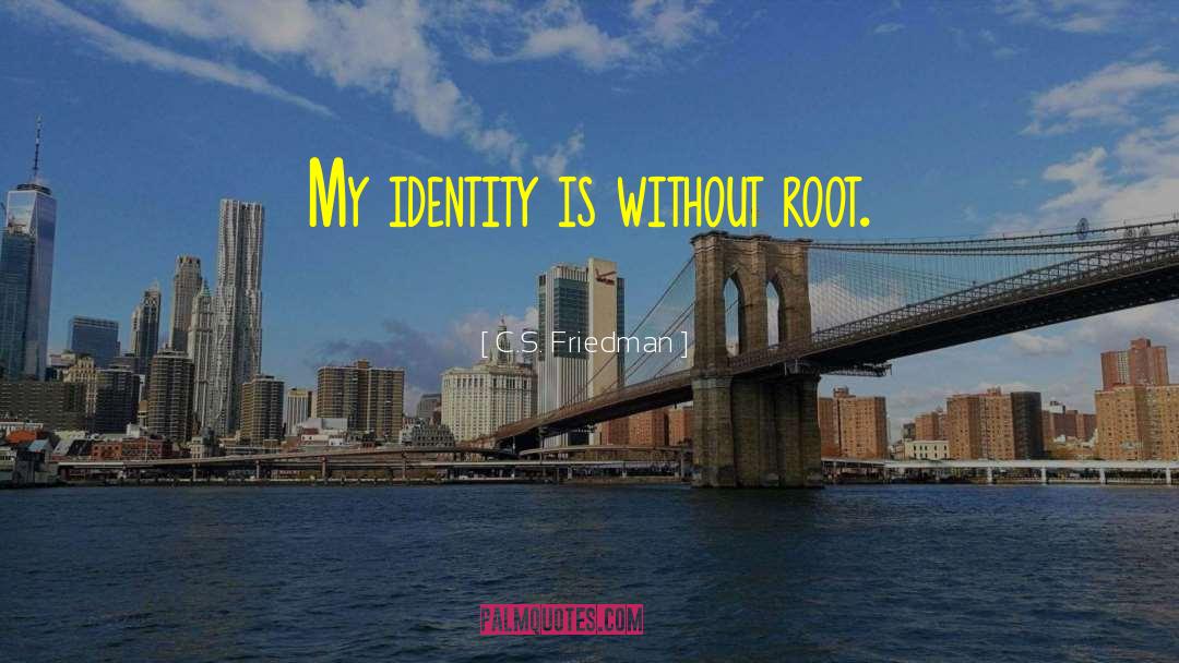 C.S. Friedman Quotes: My identity is without root.