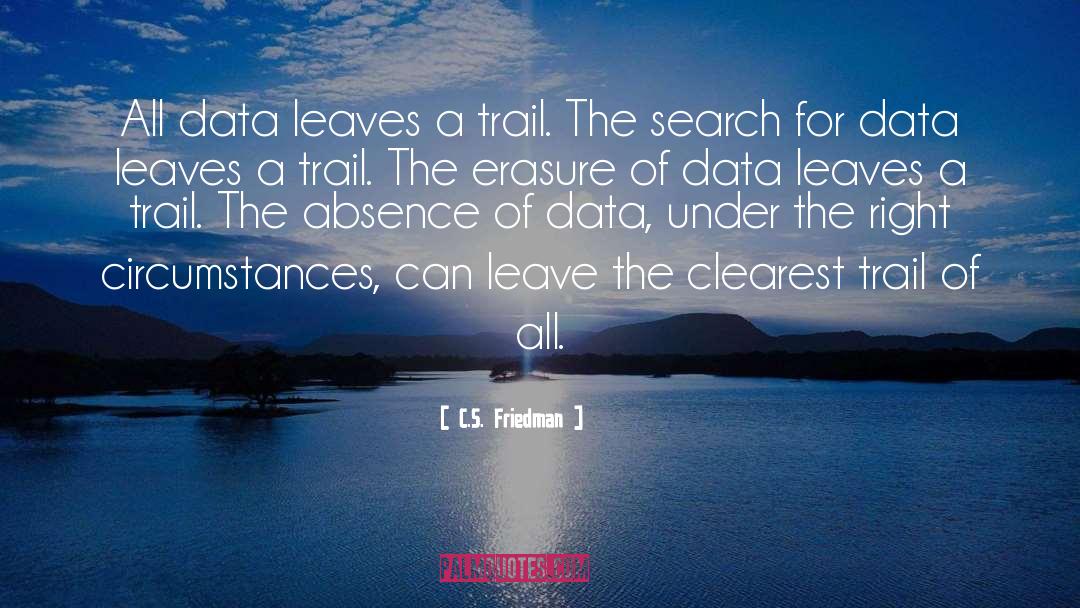 C.S. Friedman Quotes: All data leaves a trail.