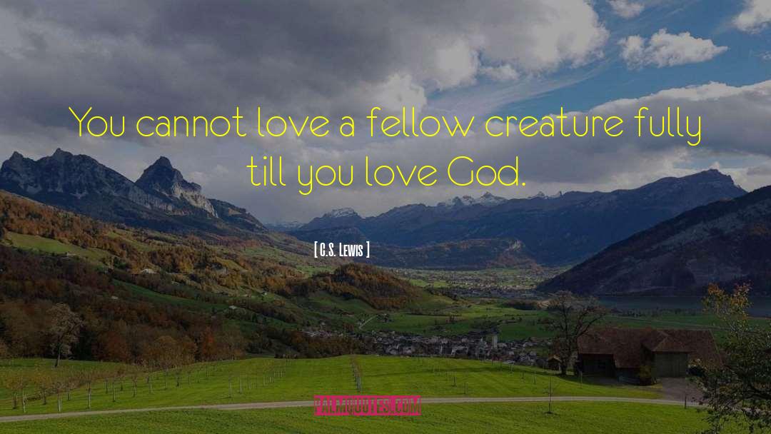 C.S. Lewis Quotes: You cannot love a fellow