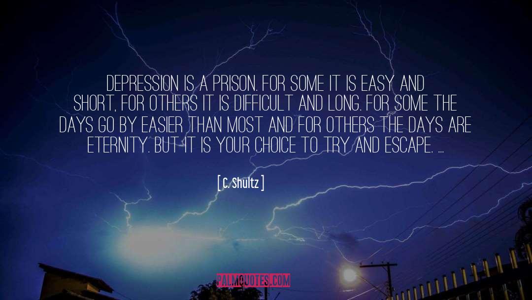 C. Shultz Quotes: Depression is a prison. For