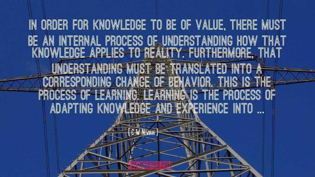 C W Newman Quotes: In order for knowledge to