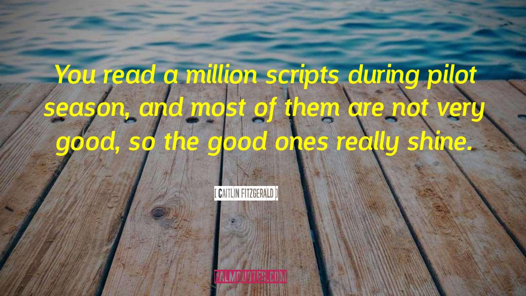 Caitlin Fitzgerald Quotes: You read a million scripts