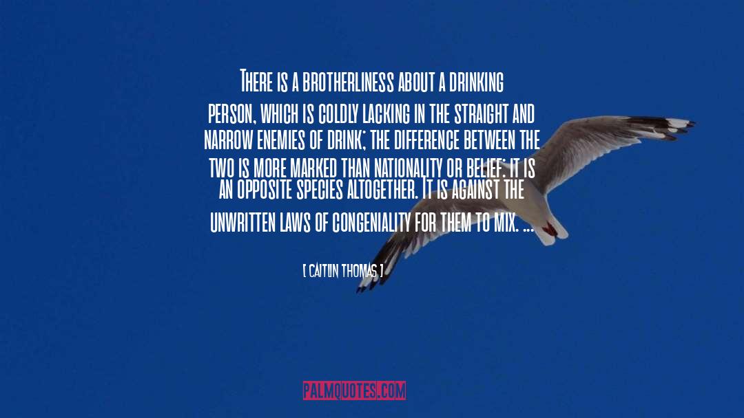 Caitlin Thomas Quotes: There is a brotherliness about