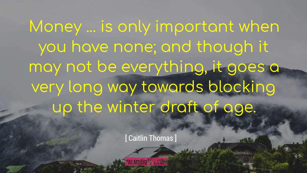 Caitlin Thomas Quotes: Money ... is only important