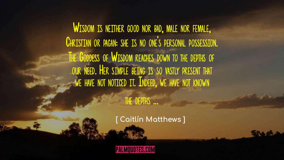 Caitlín Matthews Quotes: Wisdom is neither good nor