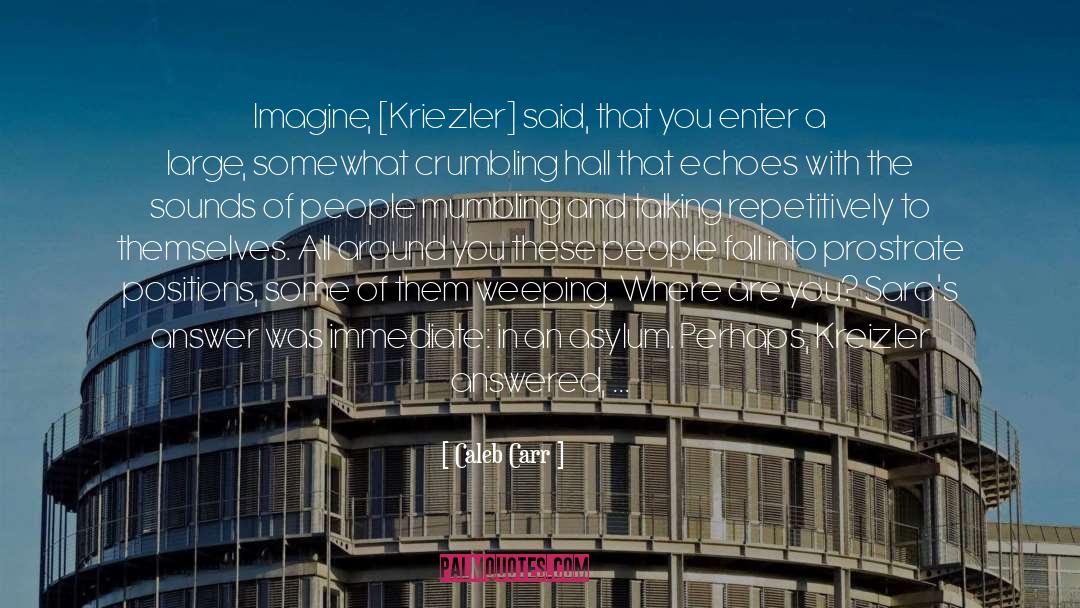 Caleb Carr Quotes: Imagine, [Kriezler] said, that you