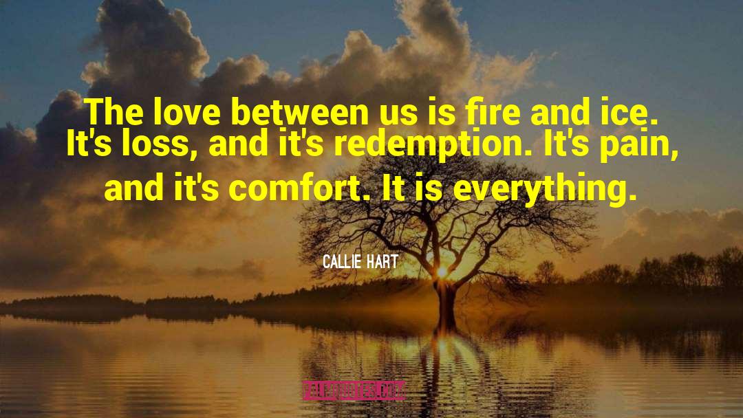 Callie Hart Quotes: The love between us is