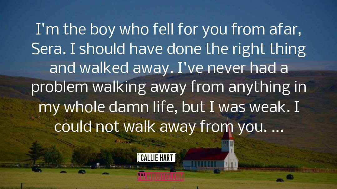 Callie Hart Quotes: I'm the boy who fell