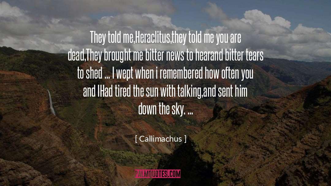 Callimachus Quotes: They told me,Heraclitus,they told me