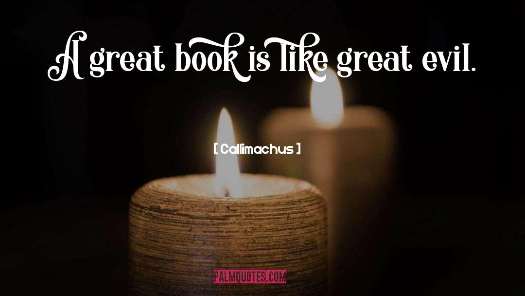 Callimachus Quotes: A great book is like
