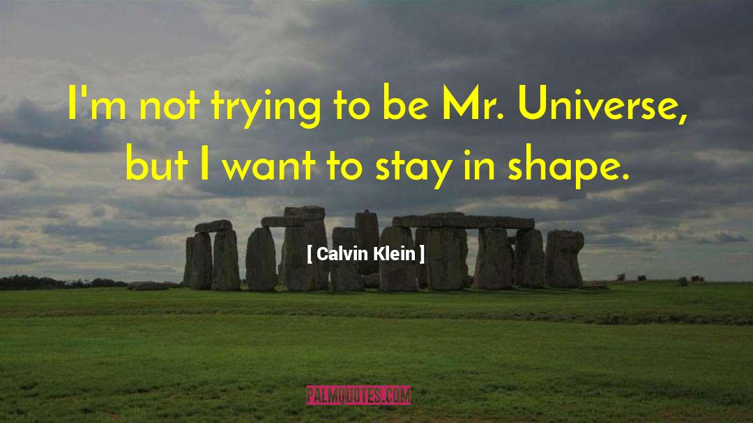 Calvin Klein Quotes: I'm not trying to be