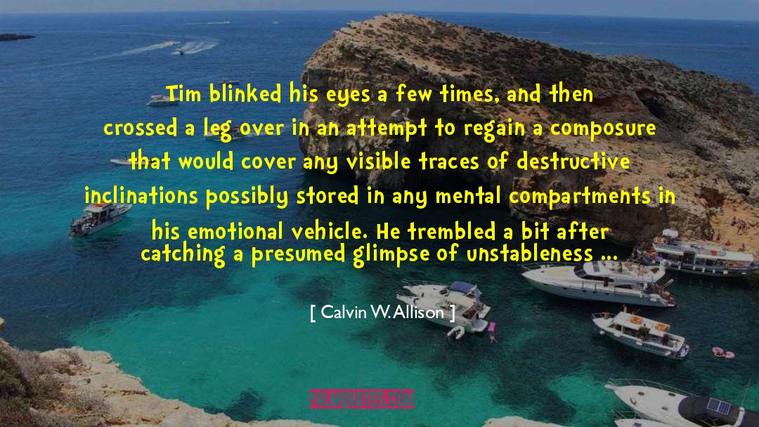 Calvin W. Allison Quotes: Tim blinked his eyes a